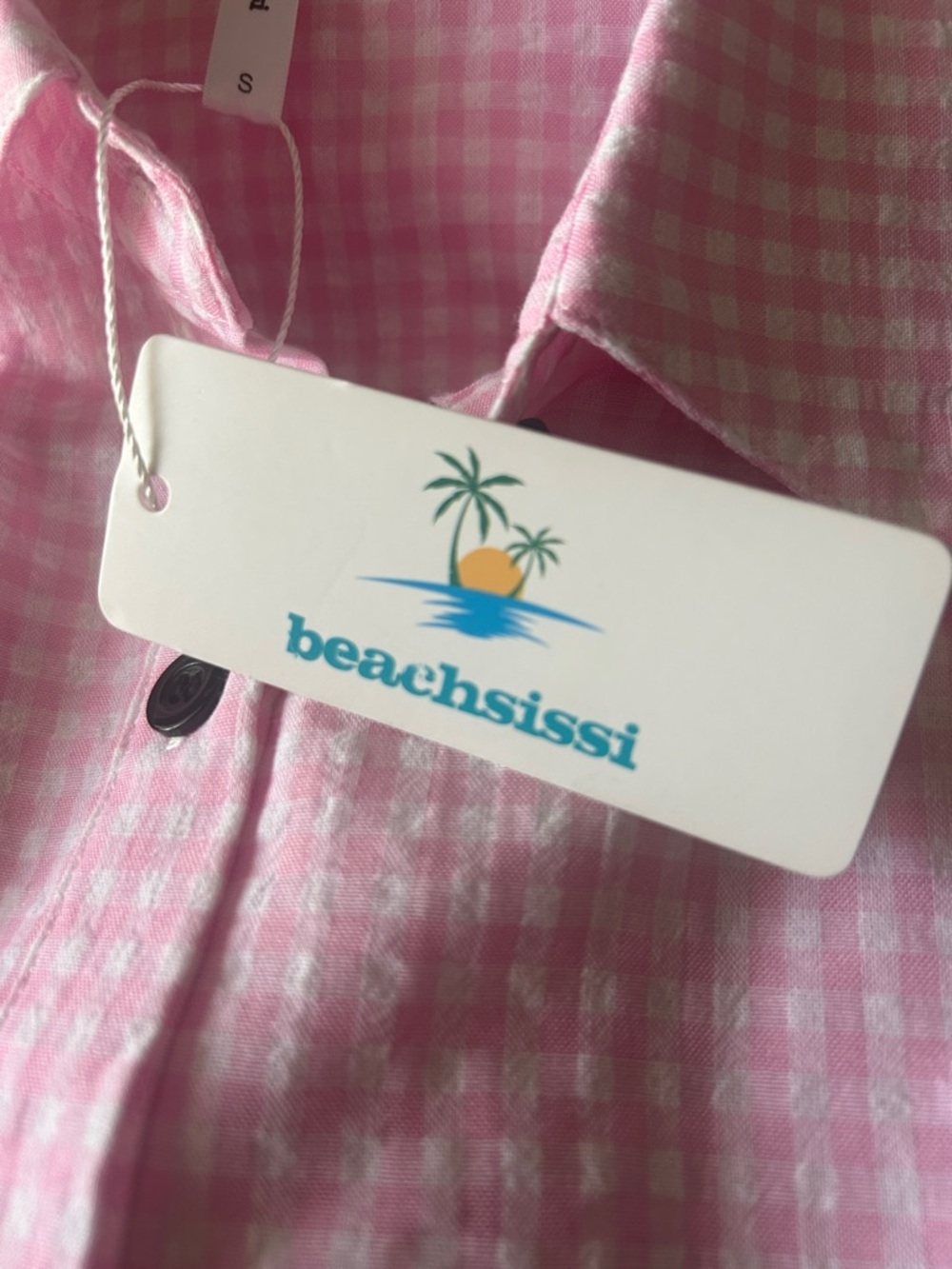 Beachsissi Sleeveless Pink Gingham Tiered Dress size S - Picture 5 of 5